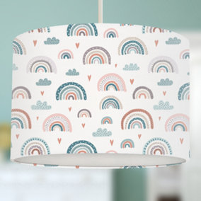 Rainbow, Clouds and Hearts Ceiling Lampshade, 30cm x 21cm