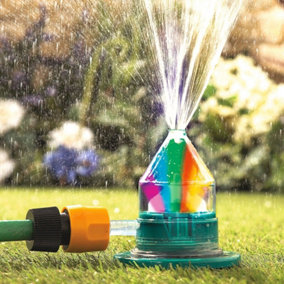 Rainbow Mist Sprinkler - Universal Garden Hose Pipe Attachment Water Sprinkler Tool for Lawn & Plant Watering or Kids Outdoor Play