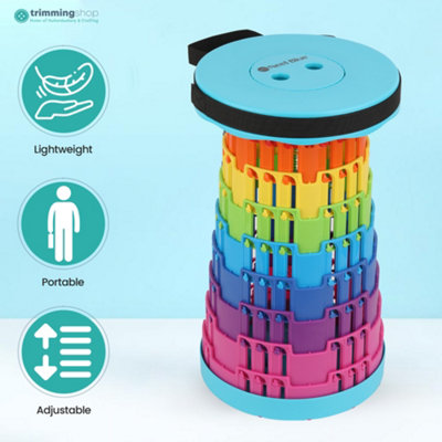 スツール Rainbow Rainbow Portable Telescopic Stool, Collapsible Plastic Stool for