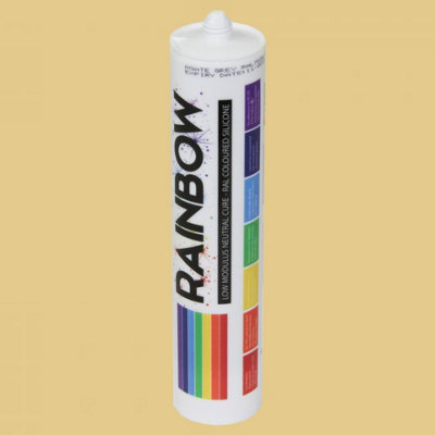 Rainbow RAL 1001 Beige Coloured Silicone Sealant 300ml Durable & Anti-Mould For Kitchen, Bathroom & Showers