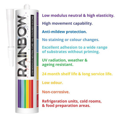 Rainbow RAL 1019 Grey Beige Coloured Silicone Sealant 300ml Durable & Anti-Mould For Kitchen, Bathroom & Showers