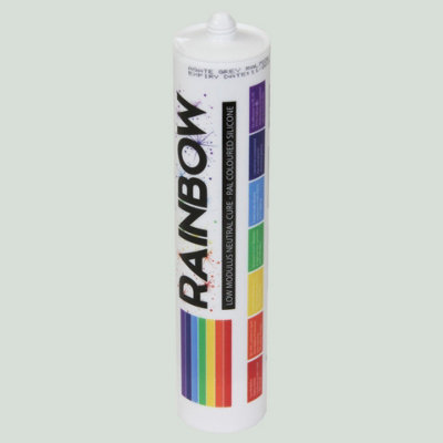 Rainbow RAL 7035 Light Grey Coloured Silicone Sealant  300ml Durable & Anti-Mould For Kitchen, Bathroom & Showers
