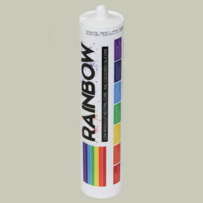 Rainbow RAL 7044 Silk Grey Coloured Silicone Sealant  300ml Durable & Anti-Mould For Kitchen, Bathroom & Showers