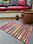 RAINBOW Rug Outdoor and Indoor Multicolour Flat Weave Style 200 cm x 400 cm