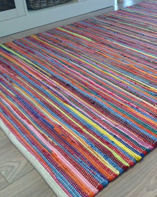 RAINBOW Rug Outdoor and Indoor Multicolour Flat Weave Style 60 cm x 300 cm