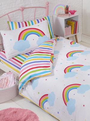 Rainbow Sky Junior Bedding Bundle Set (Duvet, Pillow and Covers) DIY at B&Q