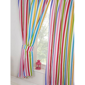 Rainbow Sky Striped Lined 54'' Curtains