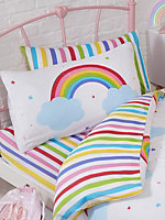 Rainbow Sky Striped Single Fitted Sheet and Pillowcase Set