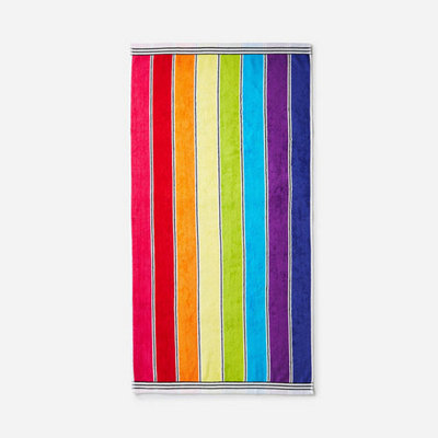 Rainbow Stripe Beach Towel - 100% Cotton