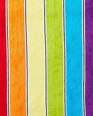 Rainbow Stripe Beach Towel - 100% Cotton - 3
