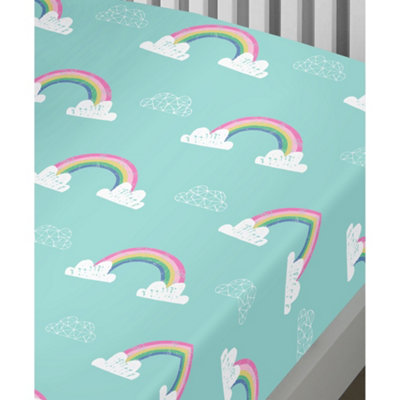 Rainbow Unicorn Childrens Fitted Sheet