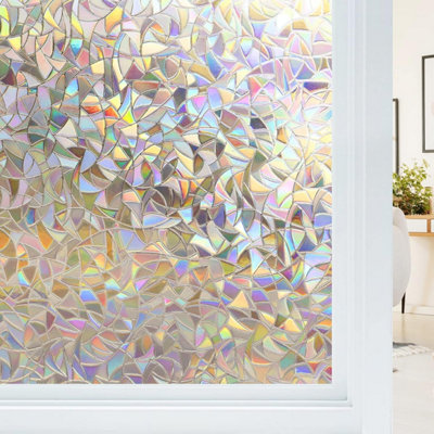 Rainbow Window Film Window Stickers Glass Privacy, Non,Adhesive Static ...