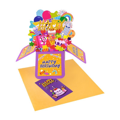 Rainbow Wishes 3D Pop Up Birthday Box Card