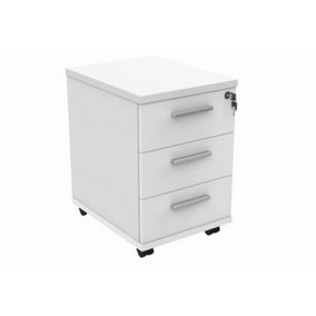 Rainbow Zebra 3 Drawer Lockable Under Desk Mobile Pedestal White