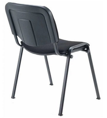 Rainbow Zebra 4 Leg Meeting Chair with Black Frame & Black Fabric