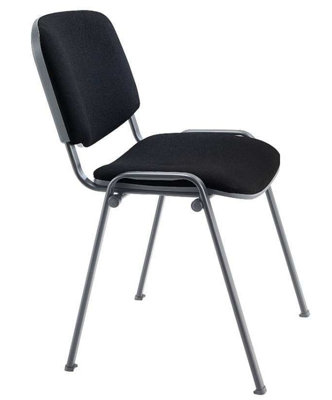 Rainbow Zebra 4 Leg Meeting Chair with Black Frame & Black Fabric