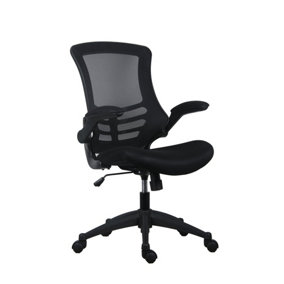 Rainbow Zebra Black Mesh Office Chair with Black Base and Folding Armrests