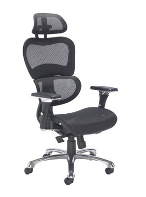 Rainbow Zebra High Back Ergonomic Mesh Office Chair with Arms and Headrest