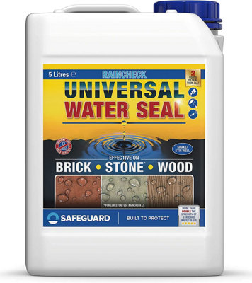 Raincheck Universal Water Seal (5 Litre) High-Strength, Breathable, Colourless, Waterseal for Brick, Wood and Stone