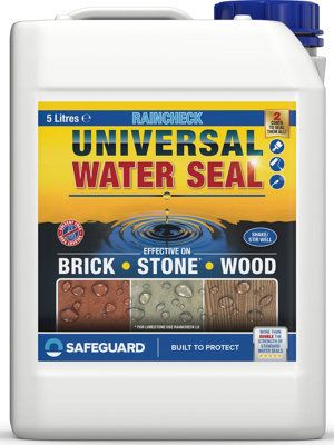 Raincheck Universal Water seal - (5L Clear) - Breathable Exterior Brick, Wood, Concrete, Stone Waterproofing Sealer