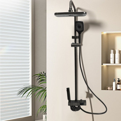 Rainfall Shower Head Set Push Button High Pressure Multiple Water Spray ...