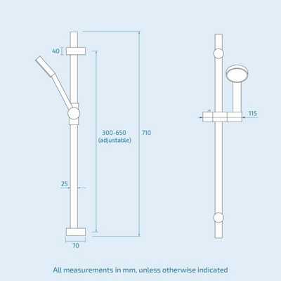 Rainfall Shower Head Thermostatic Mixer Valve Hand Held Matt Black Kit Temel - 7