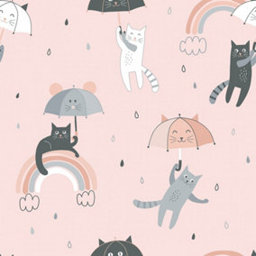 Raining Cats And Rainbows Wallpaper In Multicoloured
