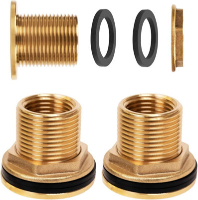 Rainwater tank connector, 2 pieces, brass socket, universal rainwater ...