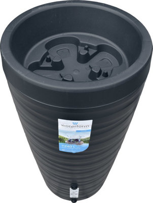 Rainwater tank Water butt Collection Storage Harvesting 240L + connection kit - Anthracite - 3