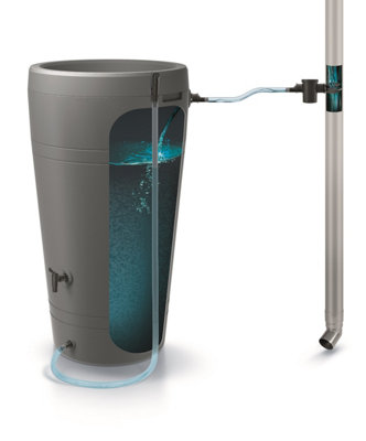 Rainwater Tank,Water Butt Garden Large Plastic Inc Connection kit Anthracite 320 Litres