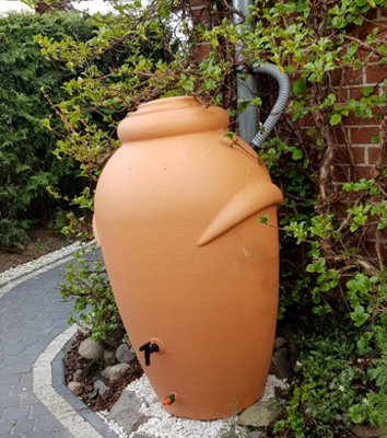Rainwater Tank Water Butt Plastic Container Garden Storage Barrel 360 L Brick