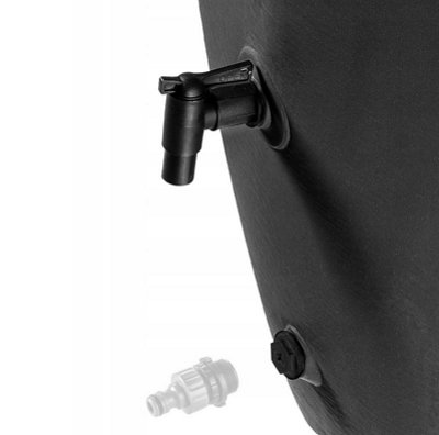 Rainwater Tank Water Butt Plastic Container with connection Kit Grey 210L