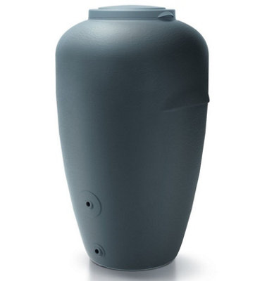 Rainwater Tank Water Butt Plastic Container with connection Kit Grey 440L