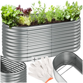 Raised bed Flormma, 1257l, galvanised, 200x100x80cm 200 x 80 x 100 cm - silver