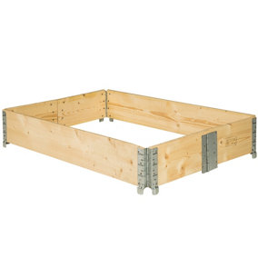 Raised Bed - foldable and stackable, 120 x 80 x 19 cm - wood decor