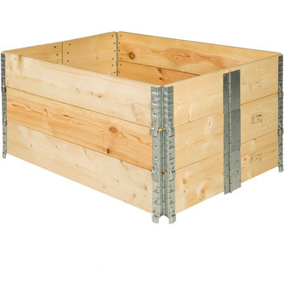 Raised Bed - foldable and stackable, 120 x 80 x 19 cm - wood decor