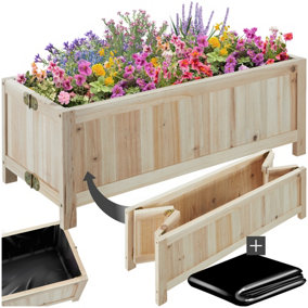Raised Bed - for gardens, 30 litre capacity, wooden, 70 x 30 x 25cm 70 x 30 x 25 cm - brown