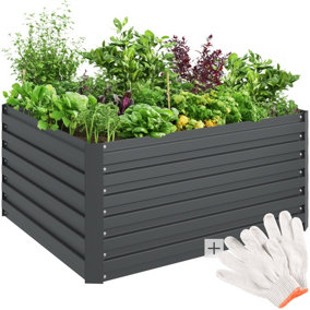 Raised Bed - for gardens, 650 litre capacity, galvanised, 120x100x56cm 120 x 100 x 56 cm - anthracite
