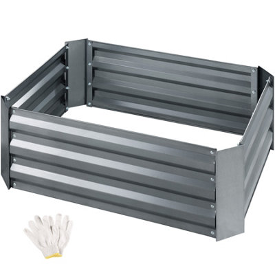 Raised Bed Valeriana - galvanised steel, weather-resistant, 140 l capacity, 80 x 60 x 30 cm - grey