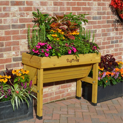 Raised Bed Wooden Planter VegTrug Small 1m Wallhugger Natural