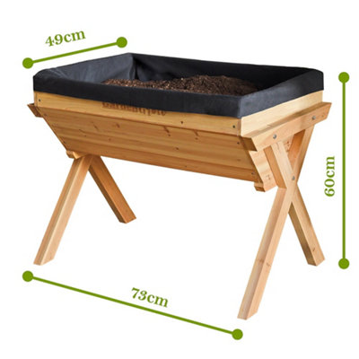 Raised Flower Bed Outdoor Large Wooden Planter Box for Plants & Vegetables (Medium Vegetable Planter)