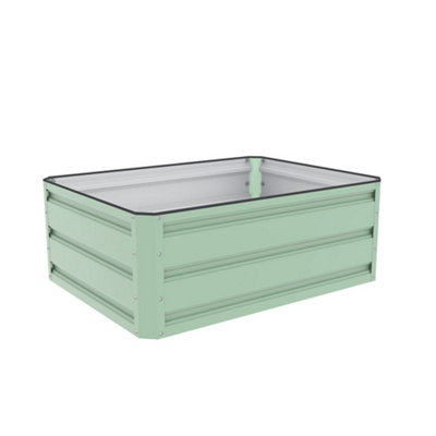 Raised Metal Planters in Sage Green Easy Assemble (2x Planters 80x60cm)