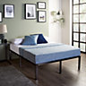 Raised Platform Bed Frame Small Double Metal Bed Black - No Mattress