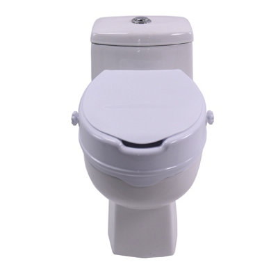 Raised Toilet Seat Aid with Lid 10cm (4") Elevated Strong and Durable - 5