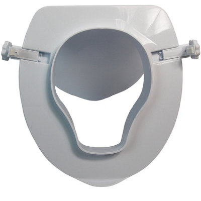 Raised Toilet Seat Aid with Lid 10cm (4") Elevated Strong and Durable - 7