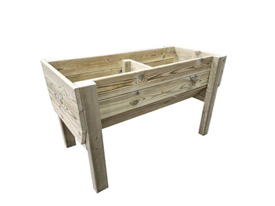 Raised Veg Trug Garden Planter - Scandinavian Redwood - L52 x W150 x H60 cm - Minimal Assembly Required
