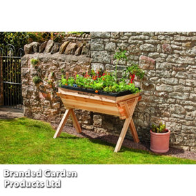 Raised Vegetable Planter Outdoor Large Wooden Flower Bed Box for Plants & Vegetables (Large Vegetable Planter)