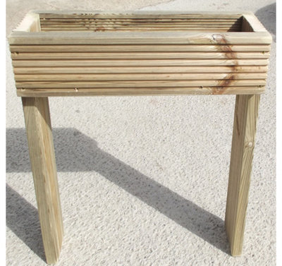 Raised Wooden Decking Garden Trough Planter 60cm high x 20cm wide - 60cm