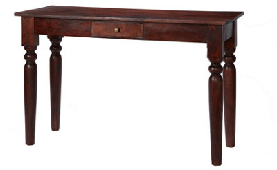 Rajwada Solid Mango Dark Wood Console Table With Drawer