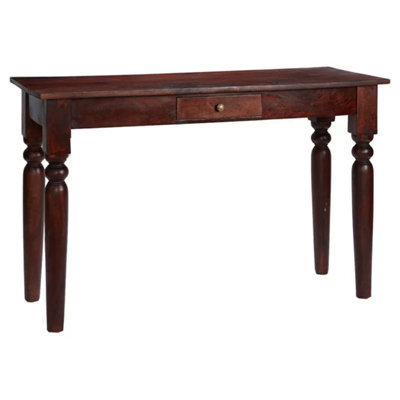 Rajwada Solid Mango Dark Wood Console Table With Drawer